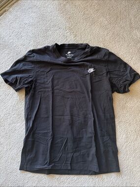 Nike Black Short Sleeve Crew Tee with Small White Swoosh